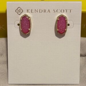 ✨FINAL HR TO BUY✨ NWT Kendra Scott Ellie Earrings Hot Pink Drusy
